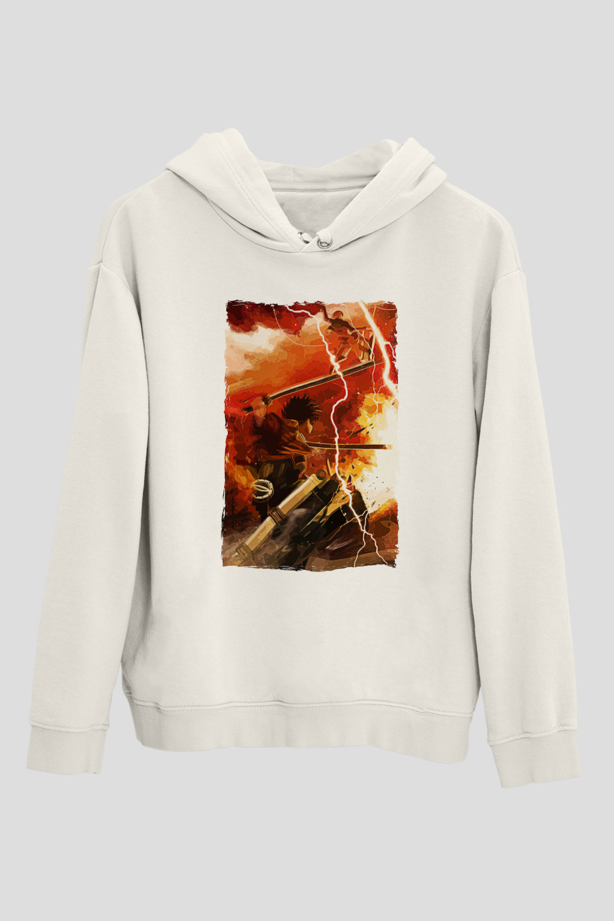 Attack On Titan Baskılı Unisex Siyah Hoodie