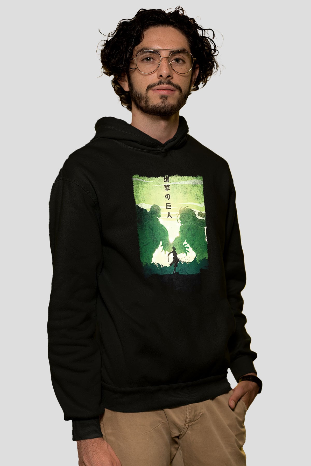 Attack On Titan Baskılı Unisex Siyah Hoodie