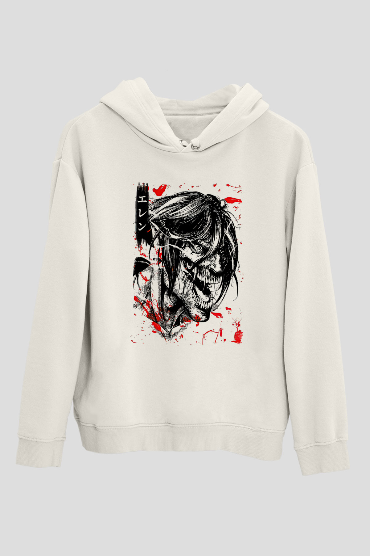 Attack On Titan Baskılı Unisex Siyah Hoodie