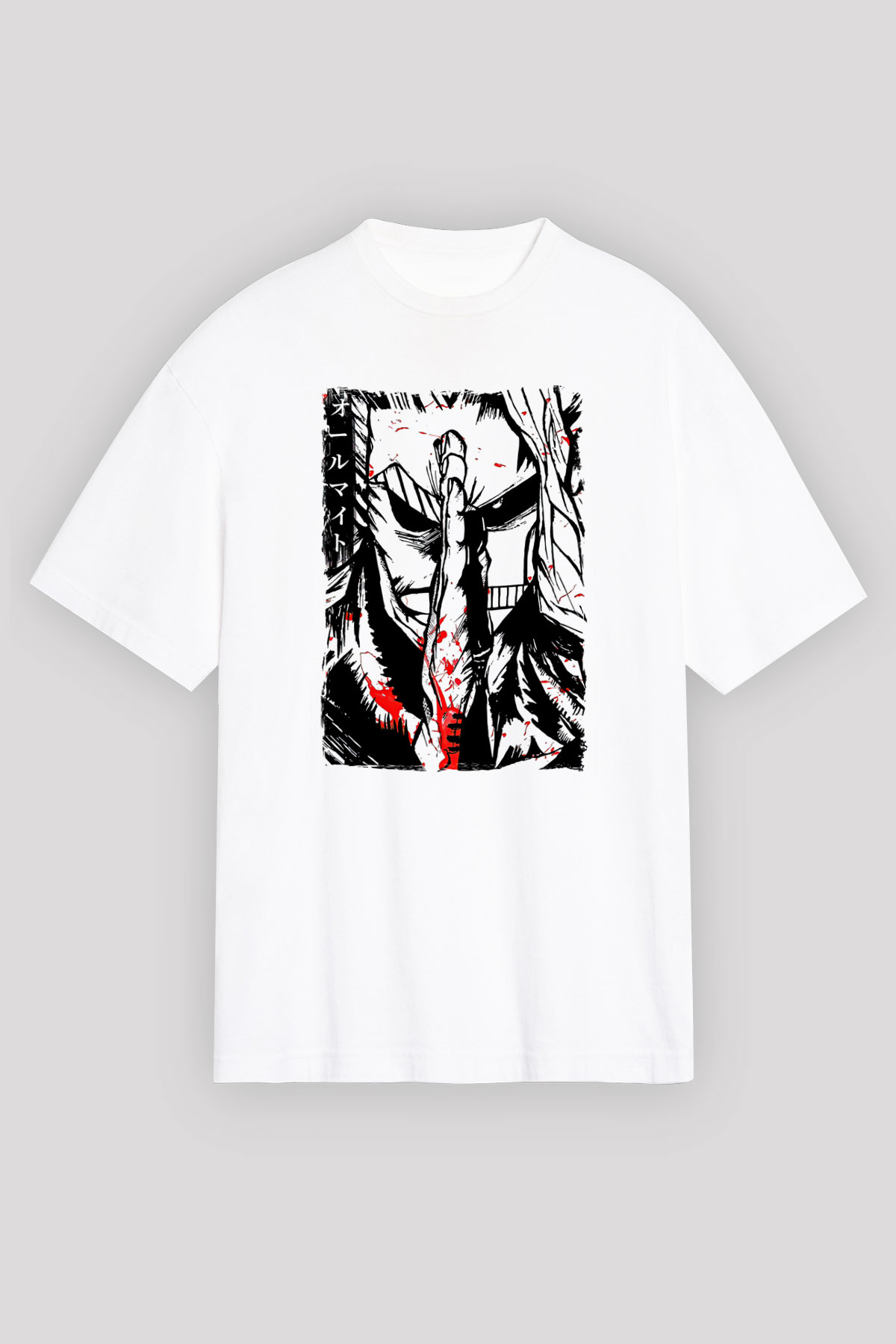Attack On Titan Baskılı Unisex Siyah Oversize Tişört - Tshirt