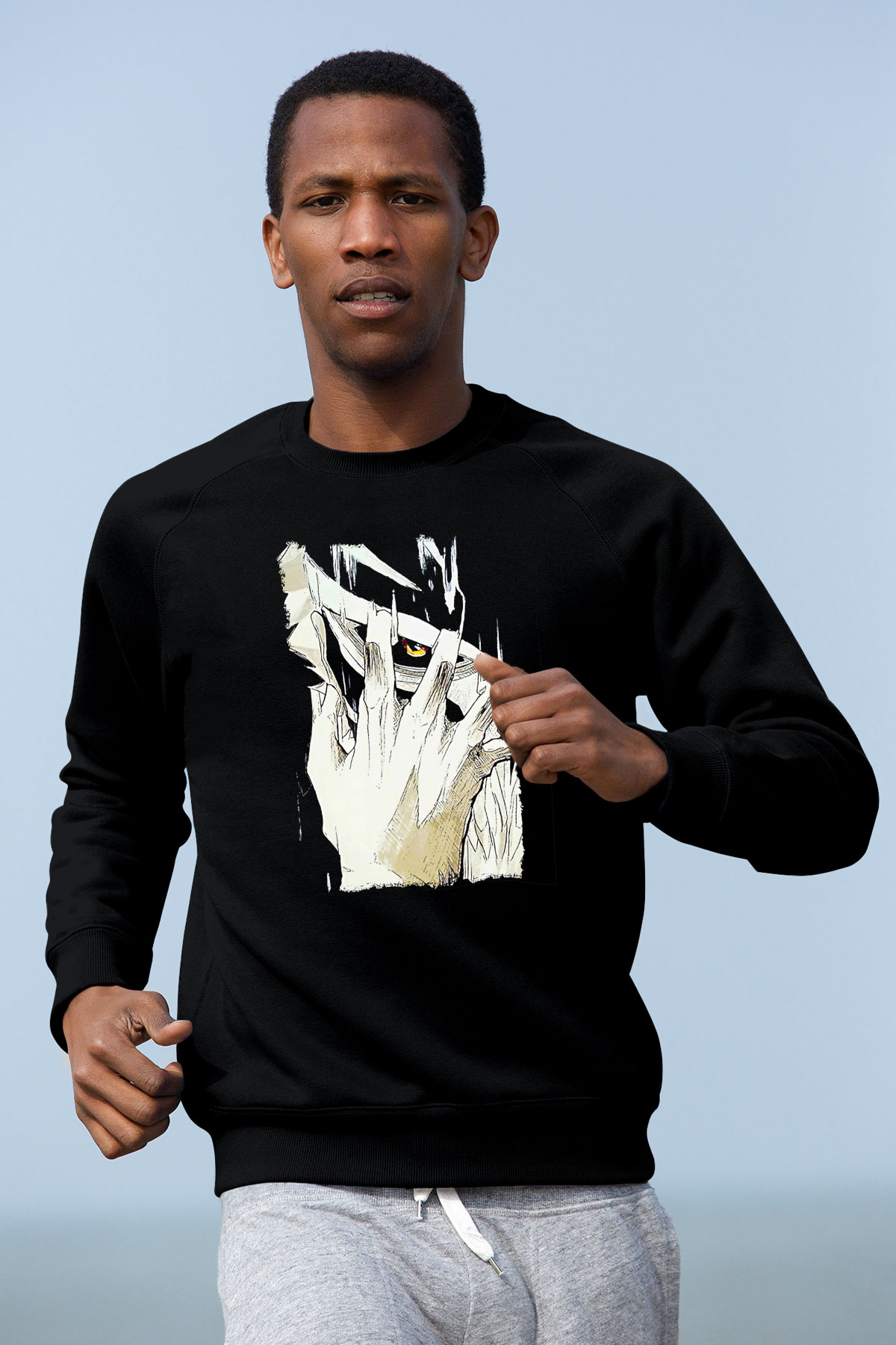 Attack On Titan Baskılı Unisex Siyah Sweatshirt