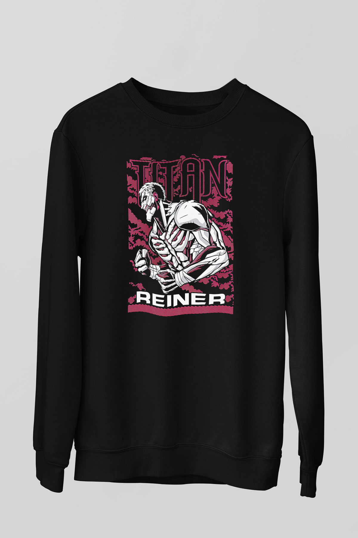 Attack On Titan Baskılı Unisex Siyah Sweatshirt