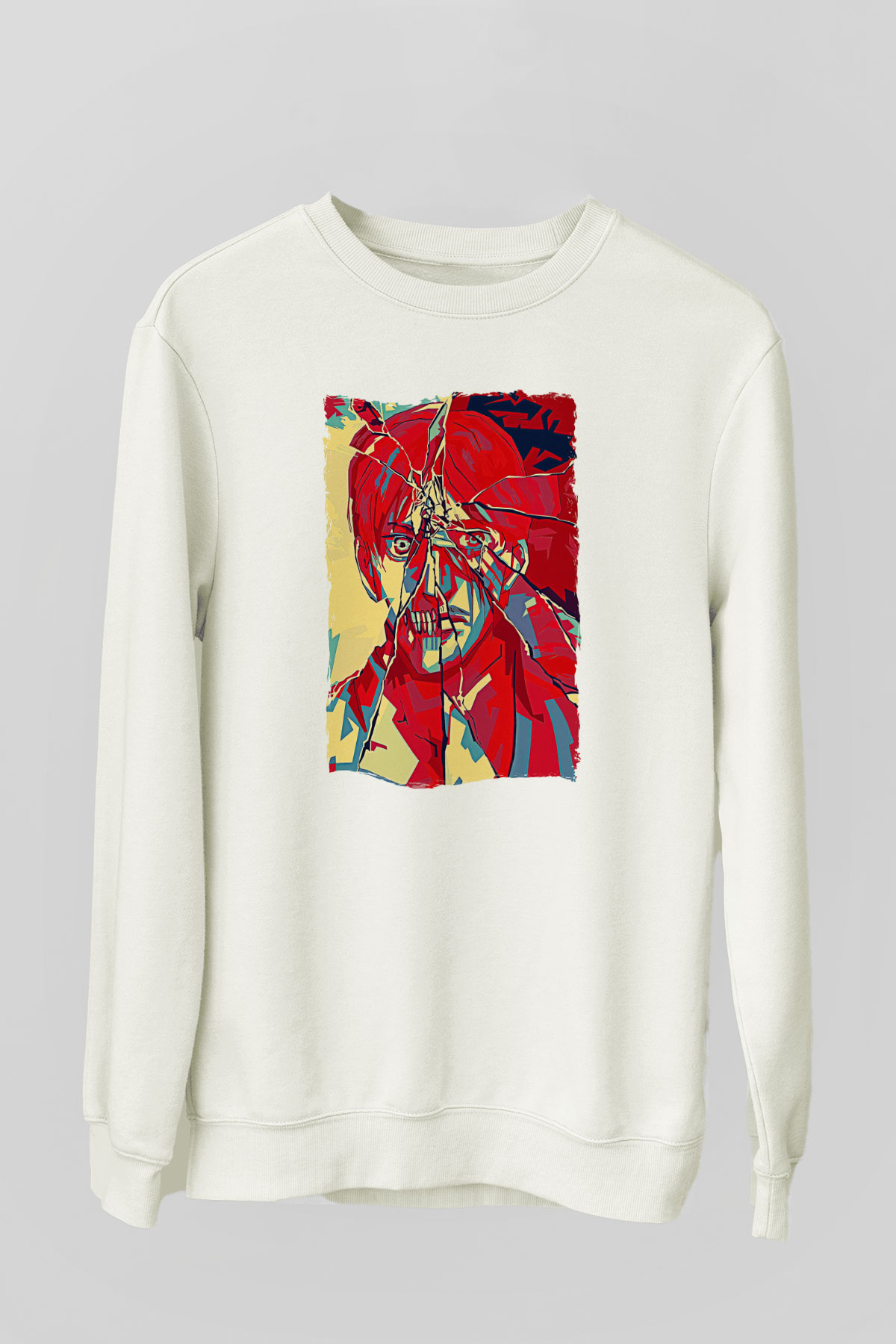 Attack On Titan Baskılı Unisex Siyah Sweatshirt