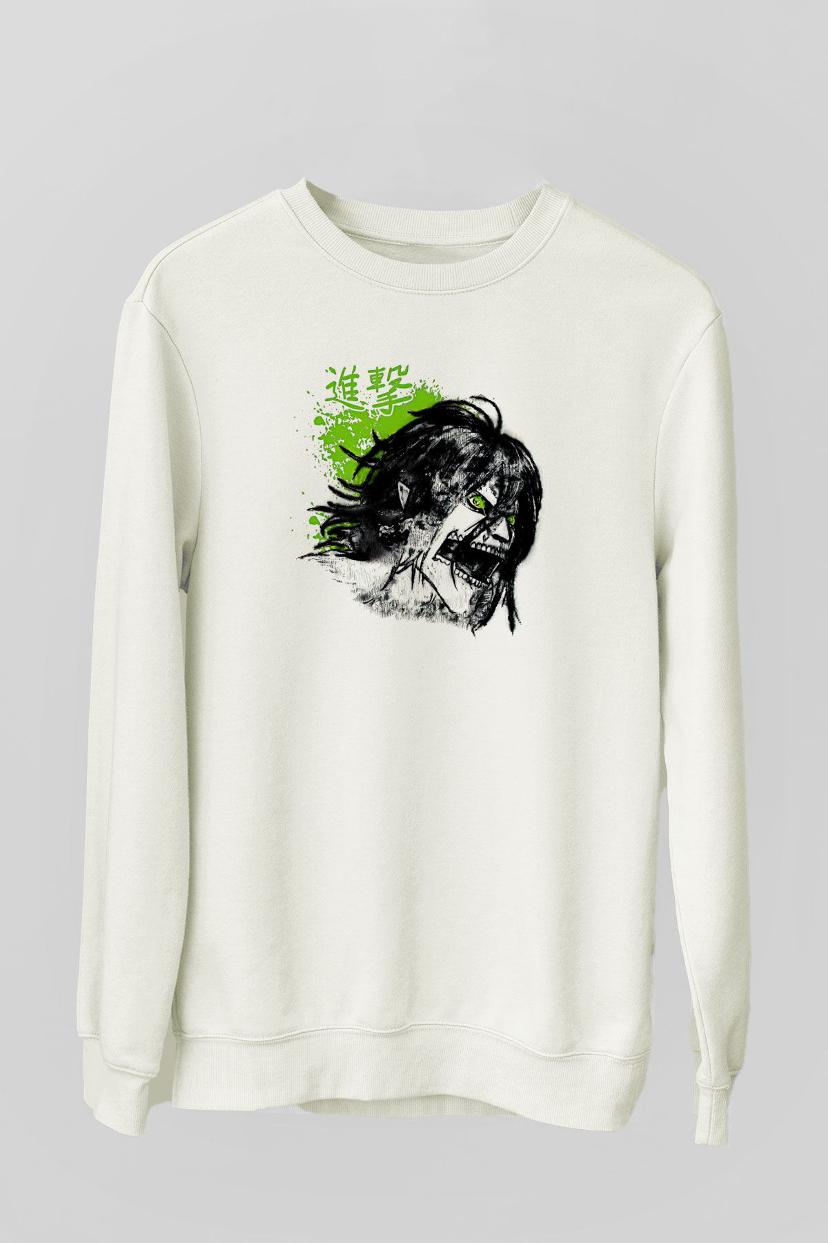 Attack On Titan Baskılı Unisex Siyah Sweatshirt