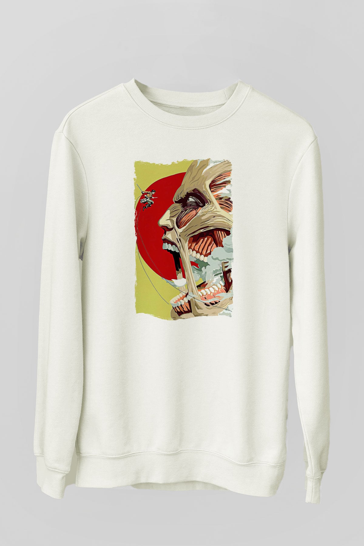 Attack On Titan Baskılı Unisex Siyah Sweatshirt