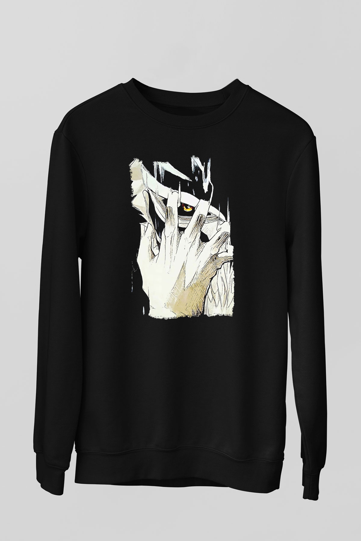 Attack On Titan Baskılı Unisex Siyah Sweatshirt