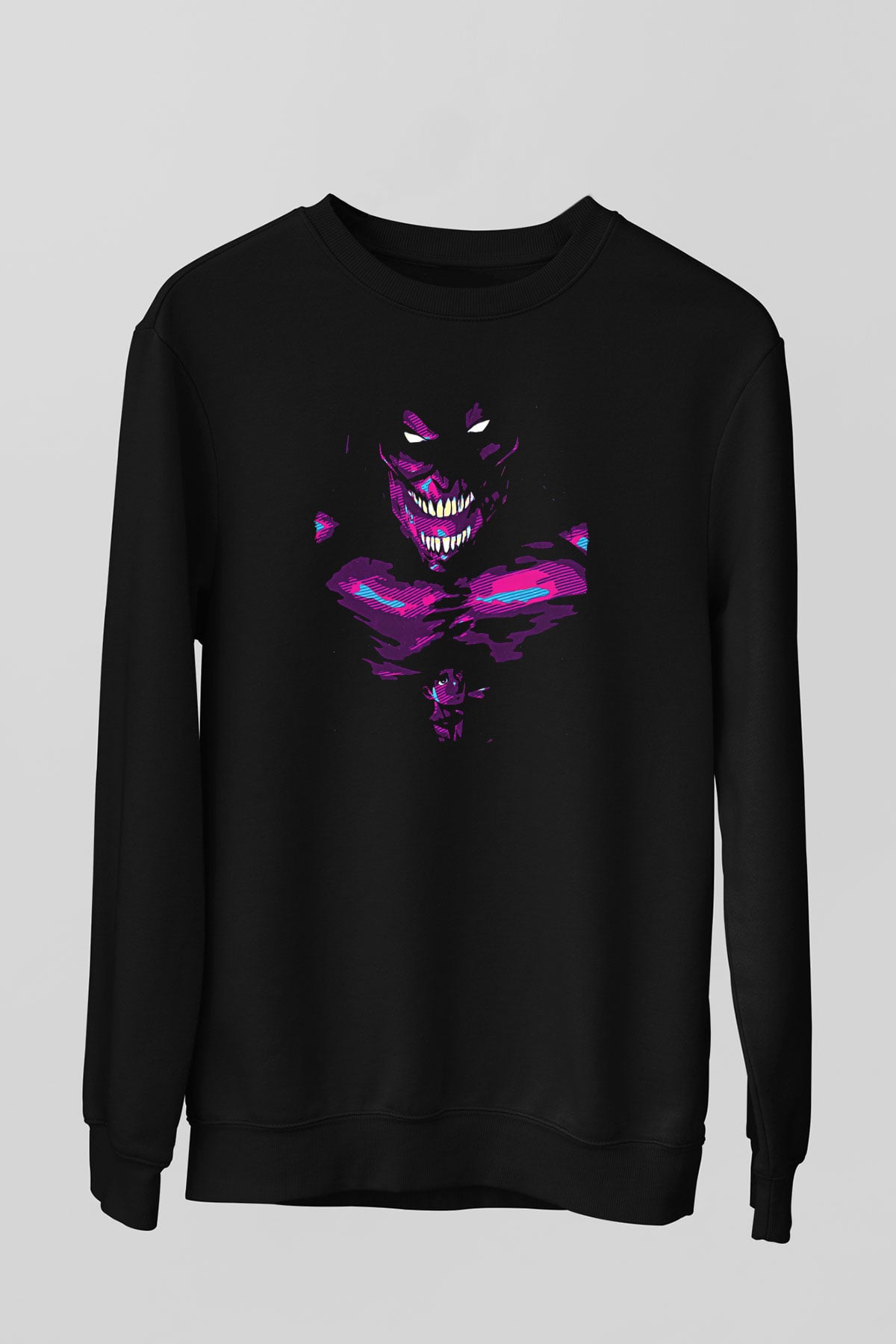 Attack On Titan Baskılı Unisex Siyah Sweatshirt
