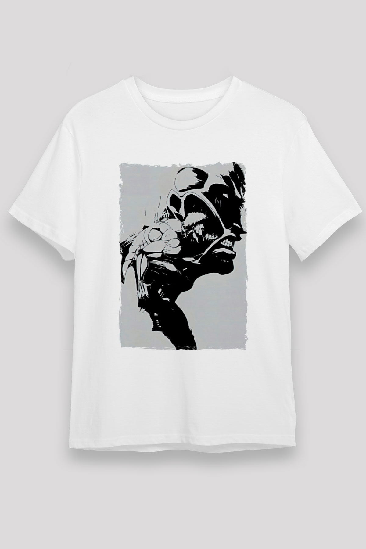 Attack On Titan Baskılı Unisex Siyah Tişört - Tshirt