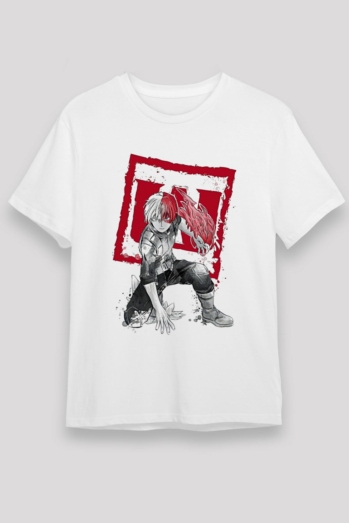 Attack On Titan Baskılı Unisex Siyah Tişört - Tshirt