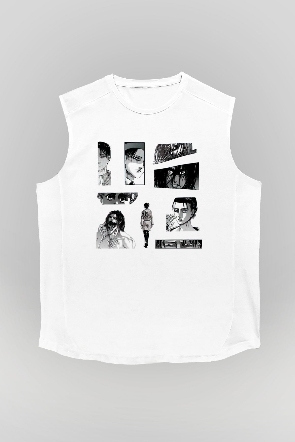 Attack on Titan Beyaz Unisex Kolsuz Tişört