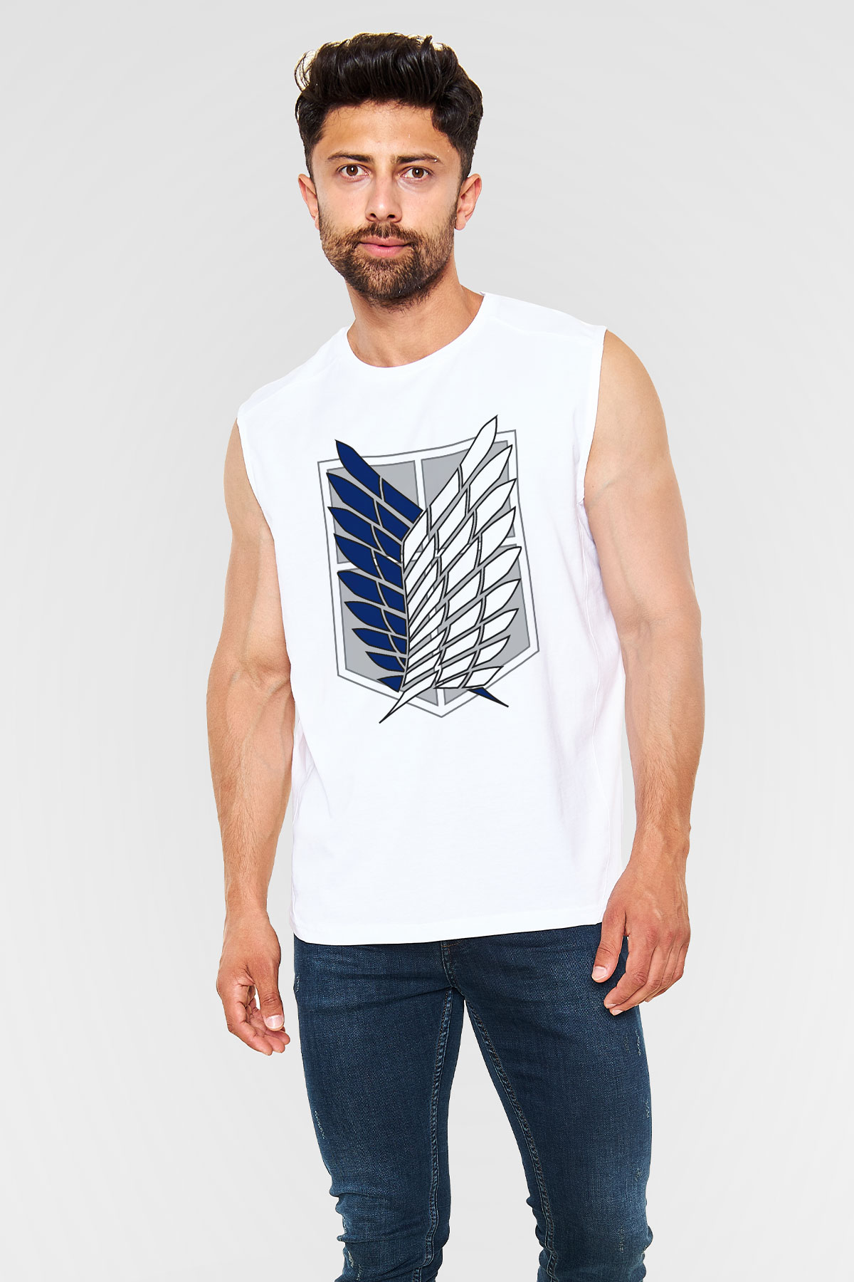 Attack on Titan Beyaz Unisex Kolsuz Tişört