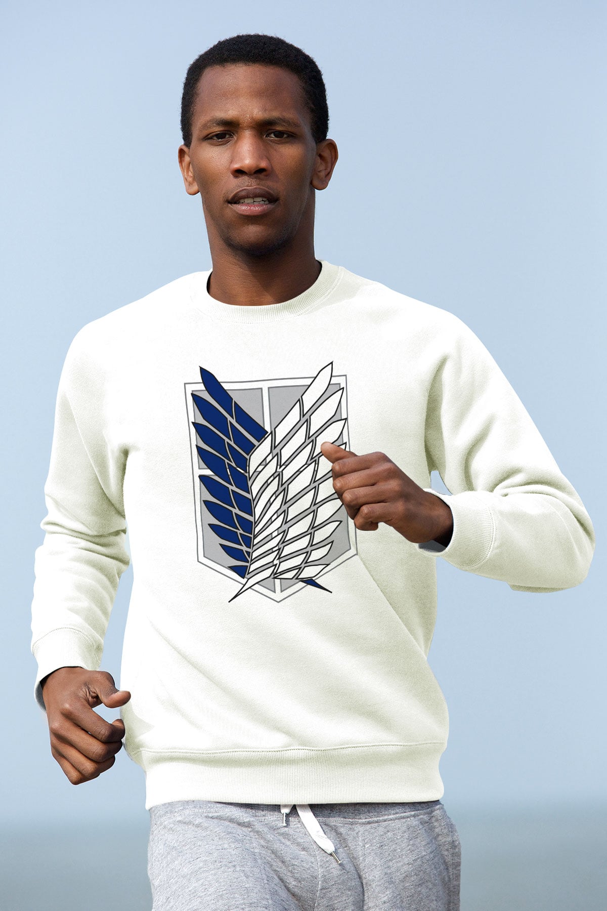 Attack on Titan Beyaz Unisex Sweatshirt