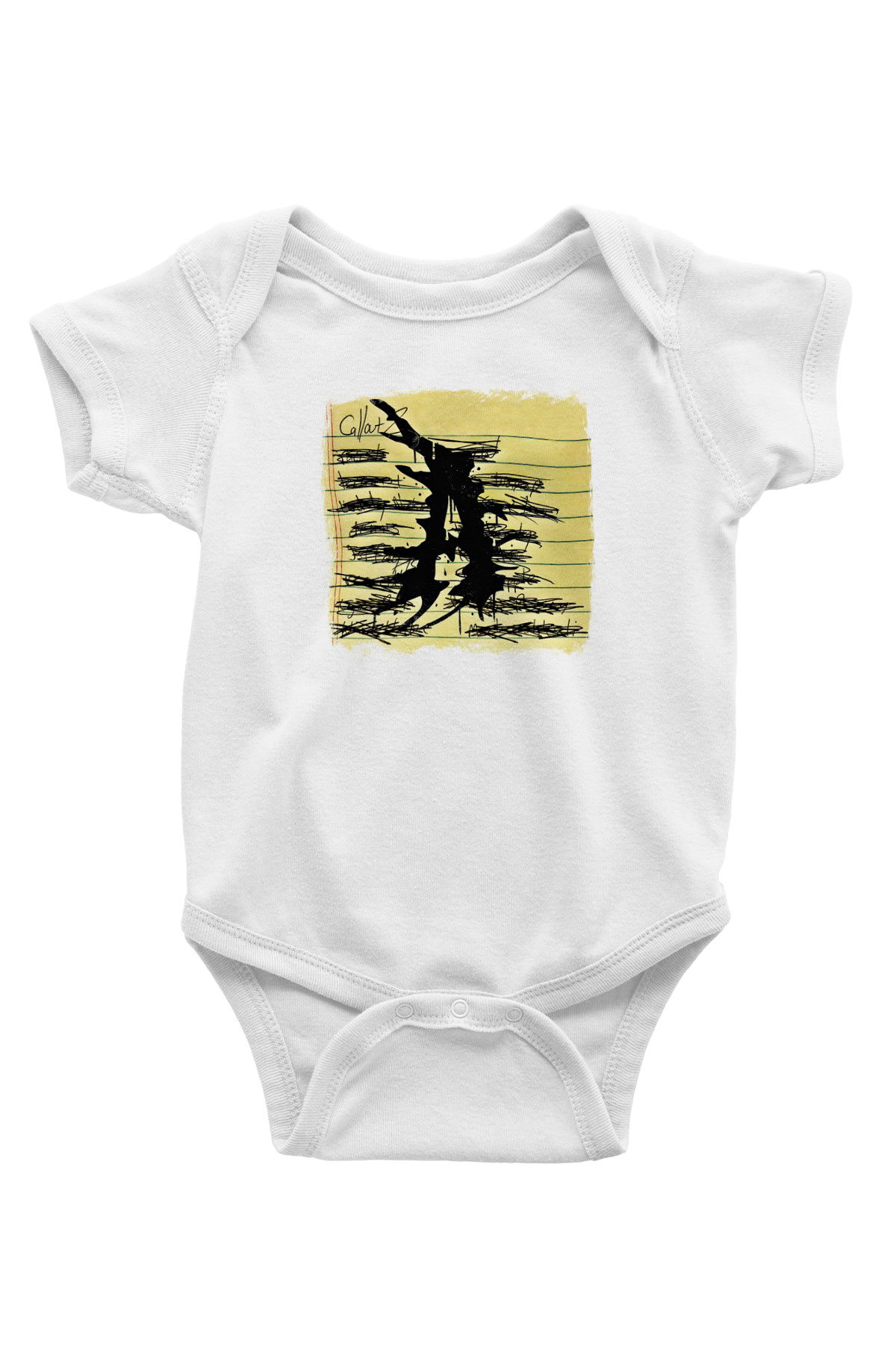 Attila Baskılı Unisex Beyaz Bebek Body - Zıbın