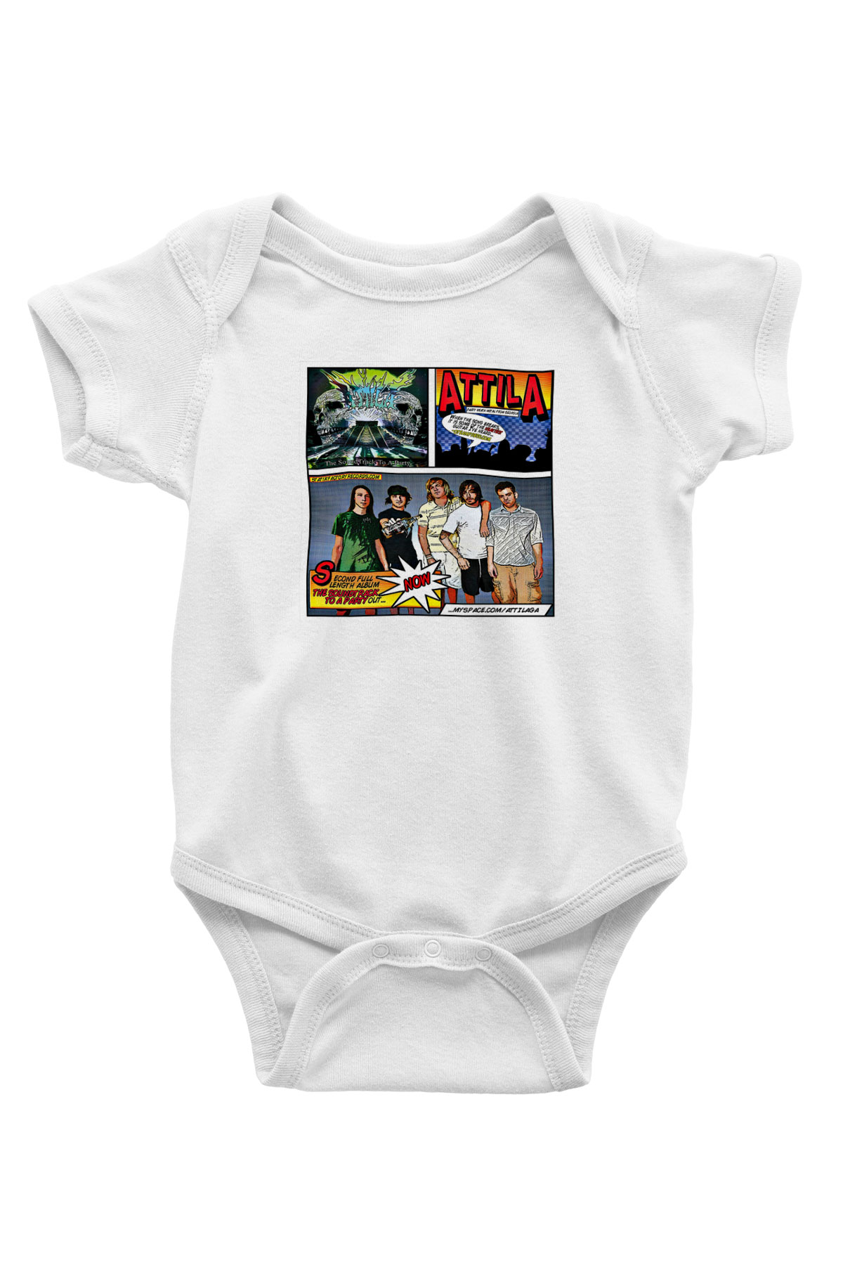 Attila Baskılı Unisex Beyaz Bebek Body - Zıbın