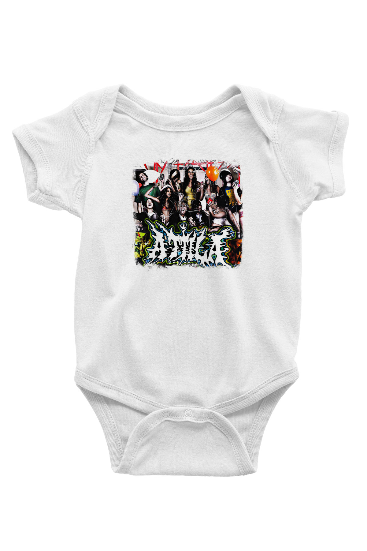 Attila Baskılı Unisex Beyaz Bebek Body - Zıbın