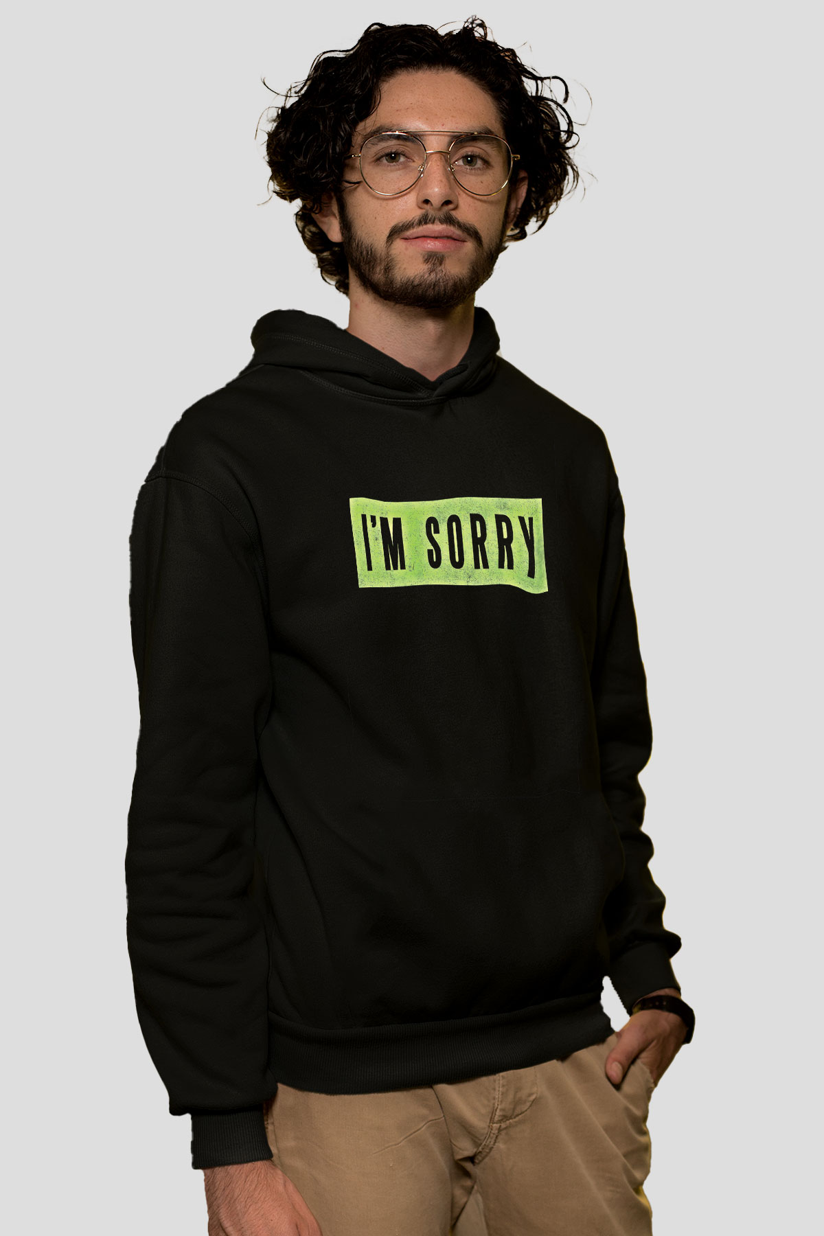 Attila Baskılı Unisex Siyah Hoodie