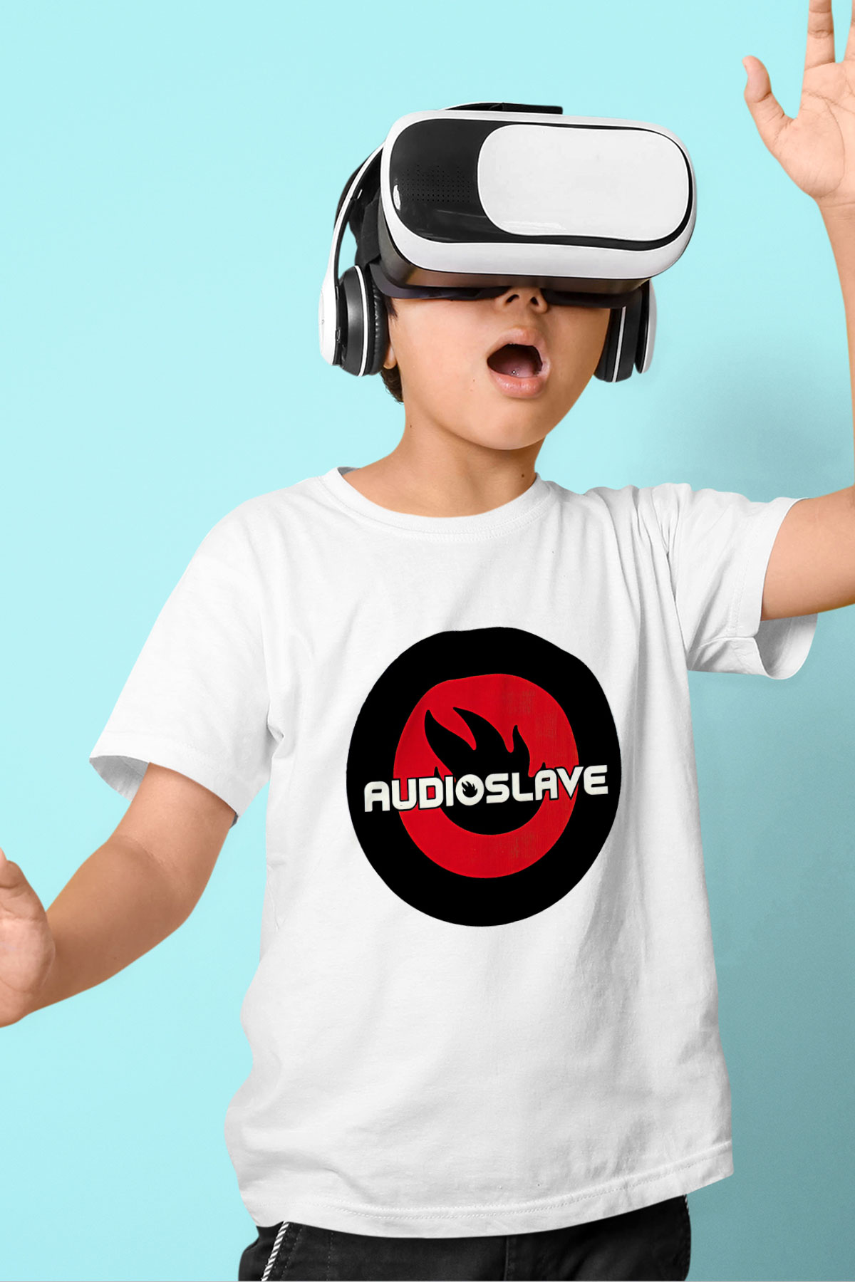 Audioslave Baskılı Beyaz Unisex Beyaz Çocuk Tişört - Tshirt