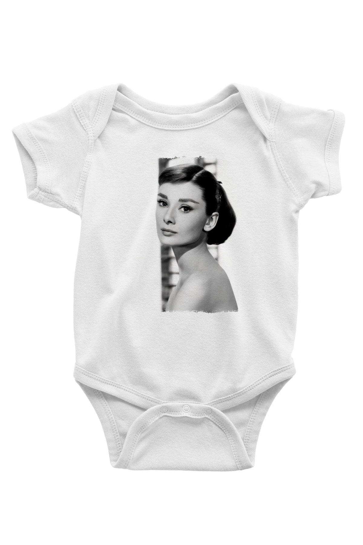Audrey Hepburn Beyaz Bebek Body - Zıbın