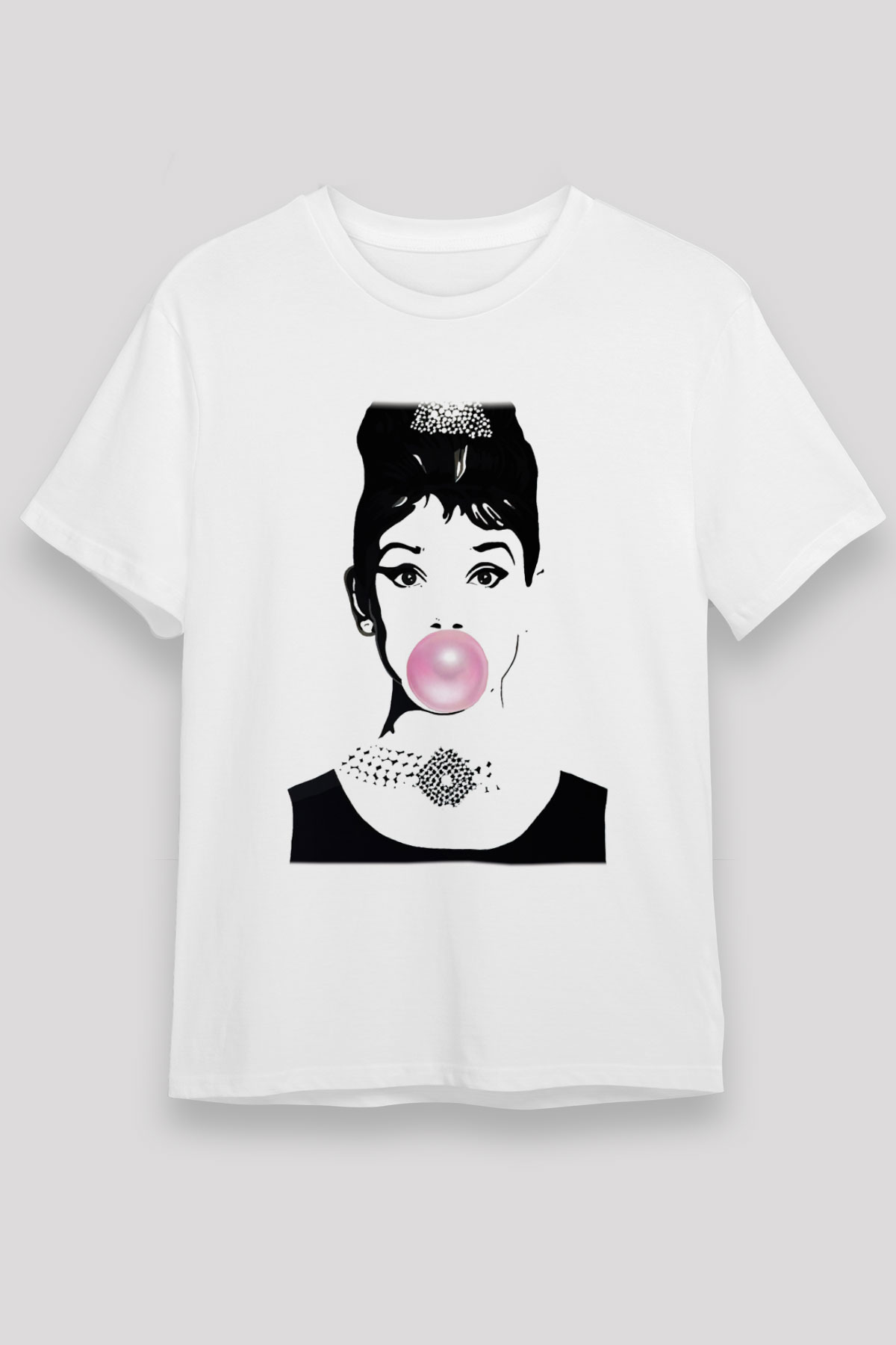 Audrey Hepburn Beyaz Unisex Tişört T-Shirt - TişörtFabrikası
