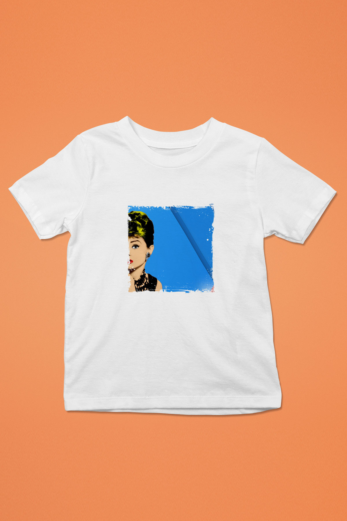 Audrey Hepburn Unisex Baskılı Beyaz Çocuk Tişört
