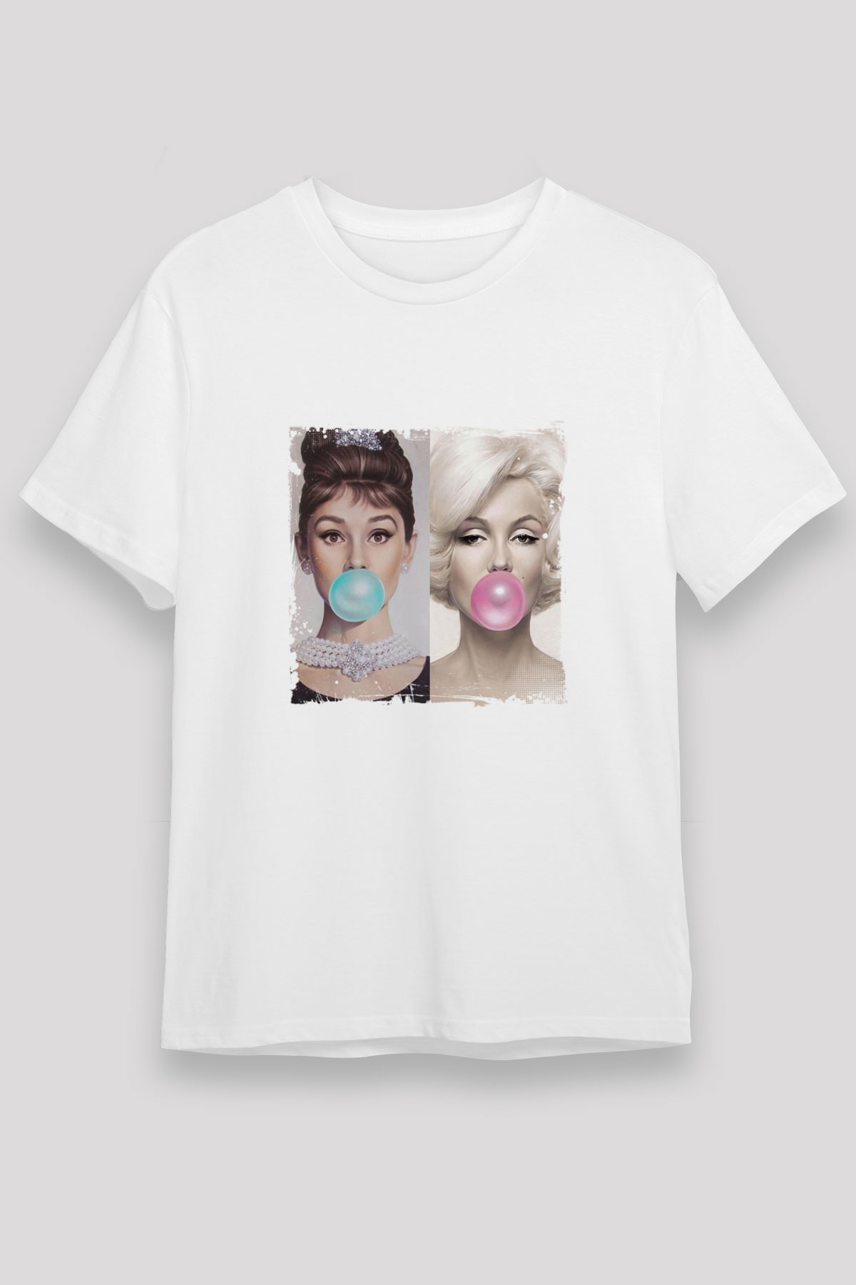 Audrey Hepburn Unisex Baskılı Beyaz Tişört