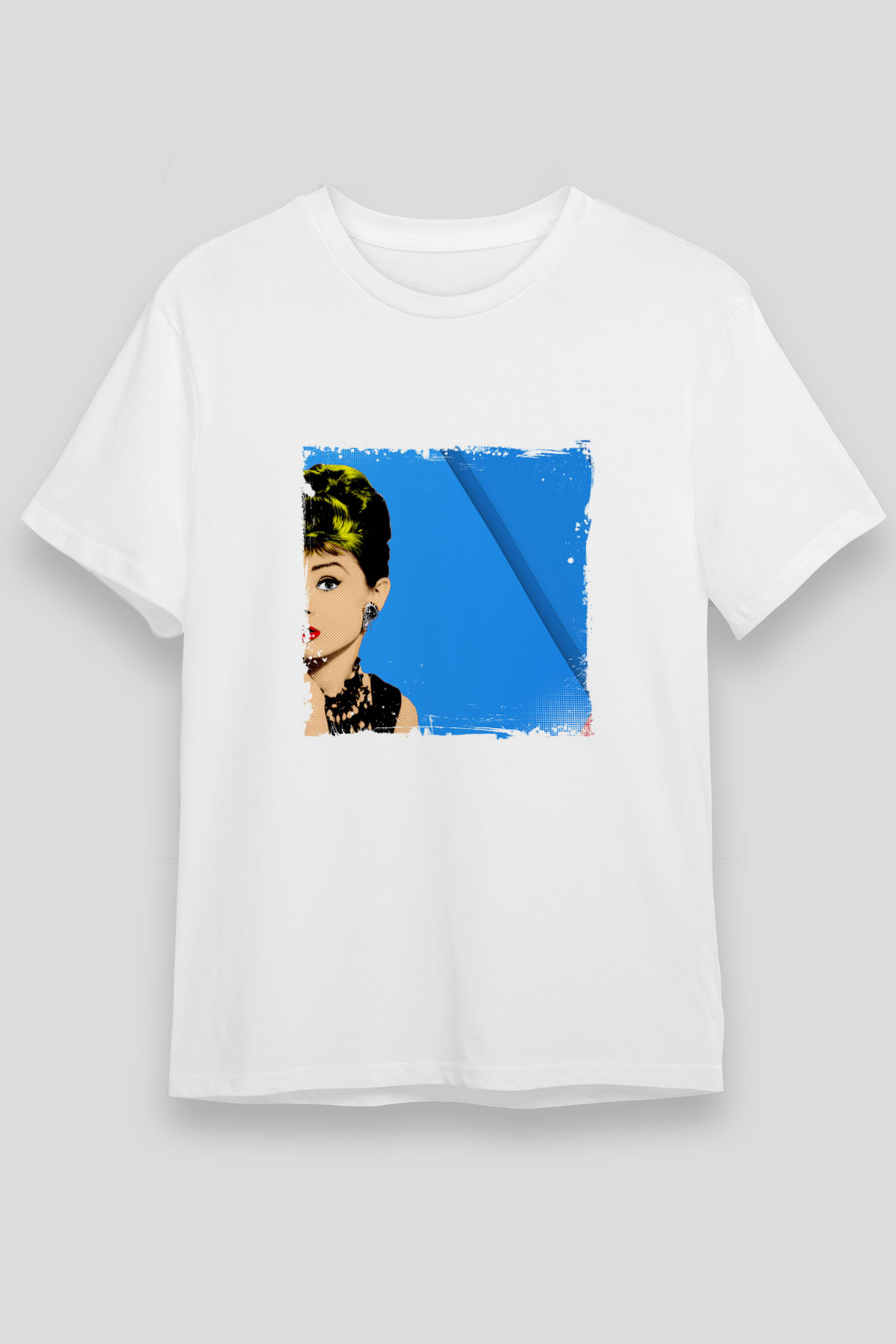 Audrey Hepburn Unisex Baskılı Beyaz Tişört