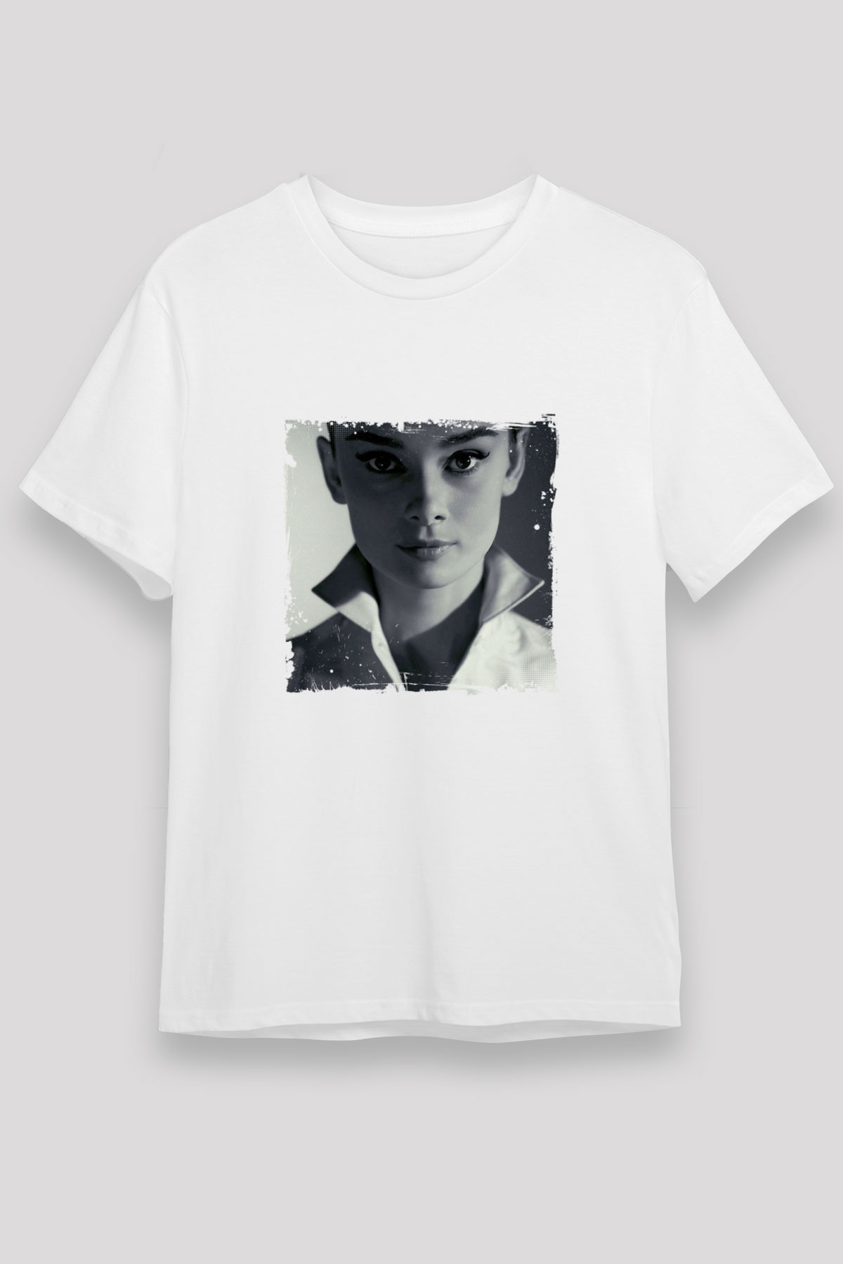 Audrey Hepburn Unisex Baskılı Beyaz Tişört