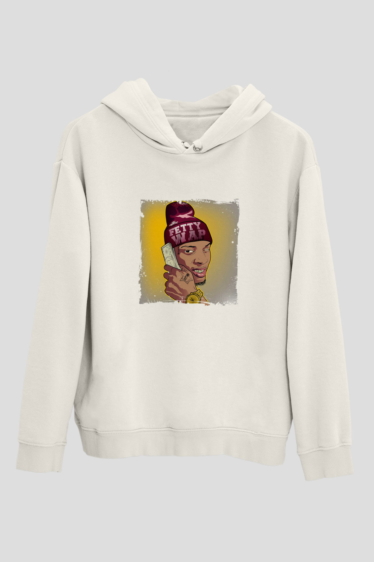 August Alsina Baskılı Unisex Beyaz Hoodie