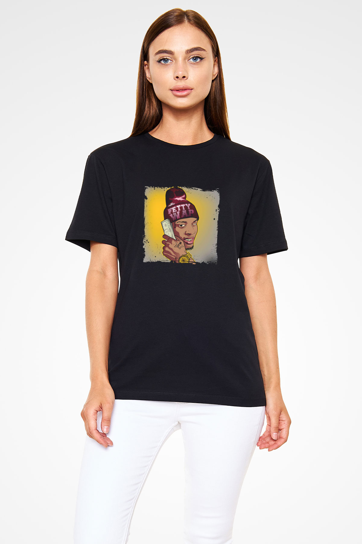 August Alsina Baskılı Unisex Siyah Tişört