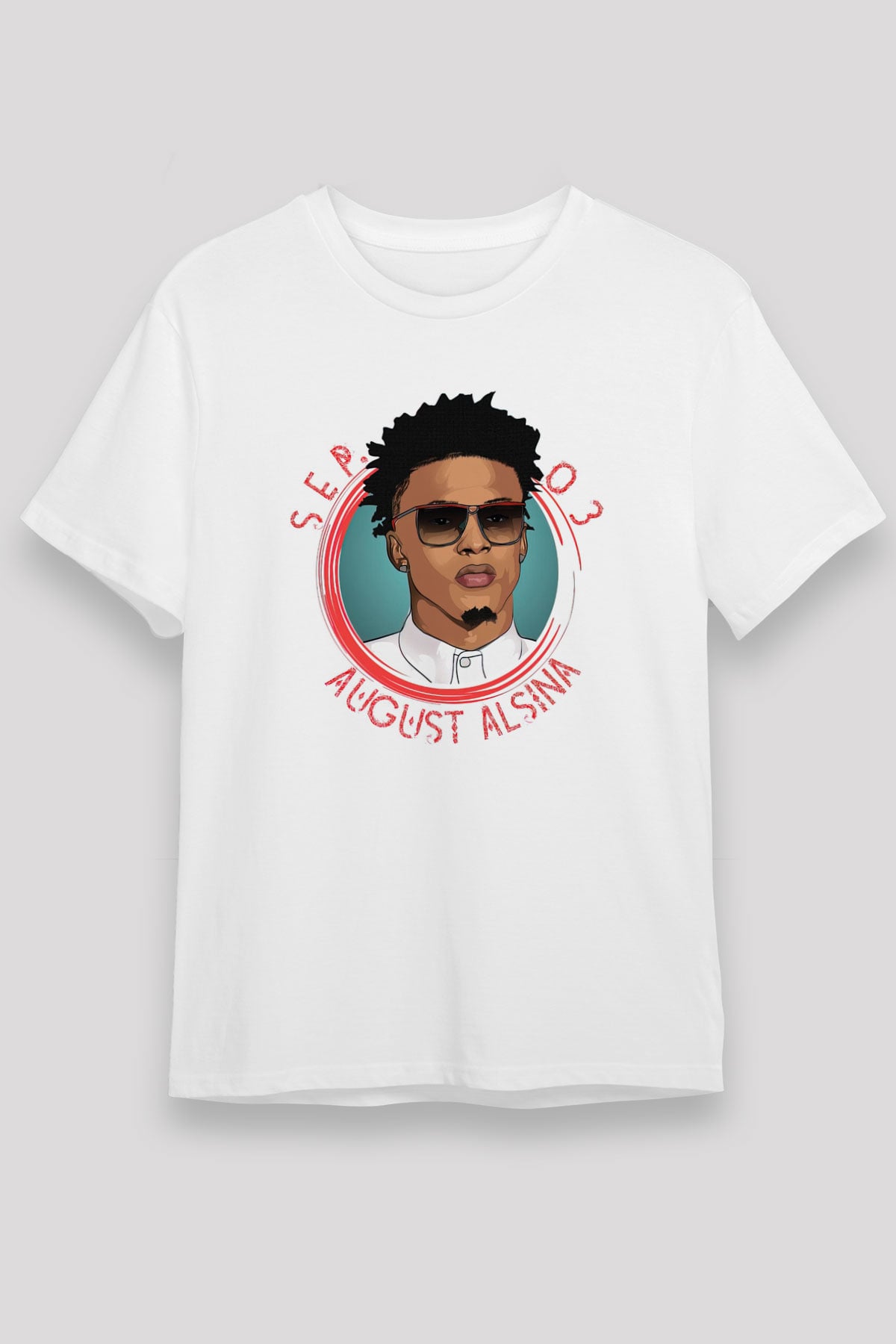 August Alsina Beyaz Unisex Tişört T-Shirt - TişörtFabrikası