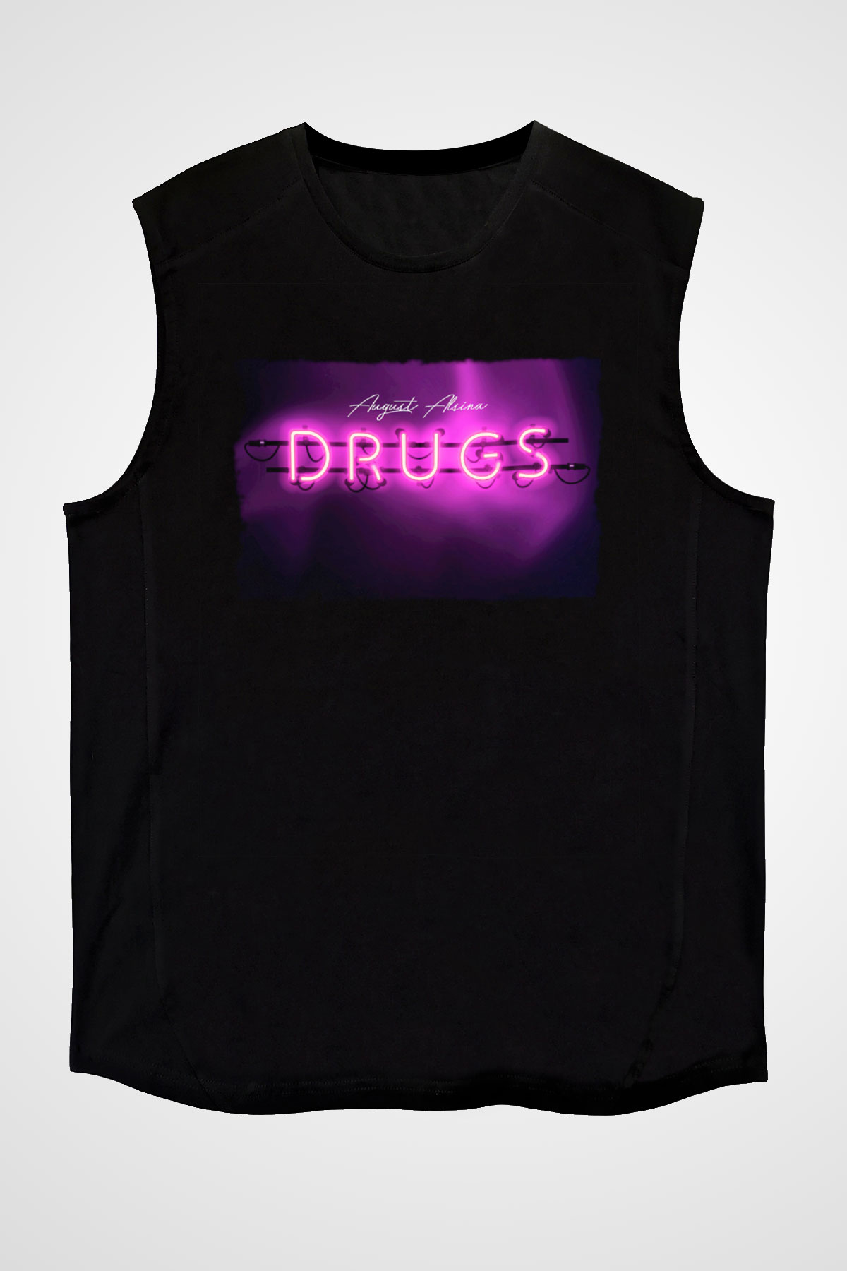 August Alsina Siyah Unisex Kolsuz Tişört