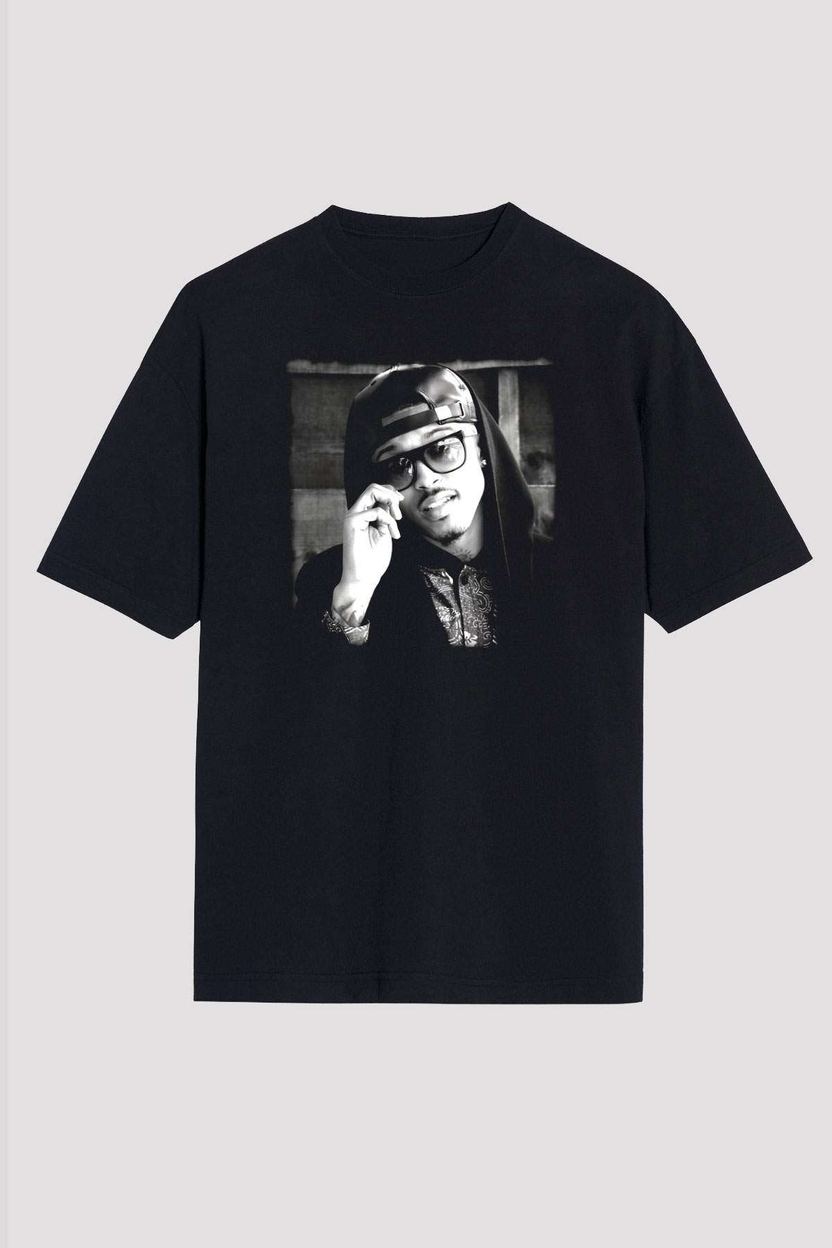 August Alsina Siyah Oversize Tişört Oversize T-shirt - TişörtFabrikası