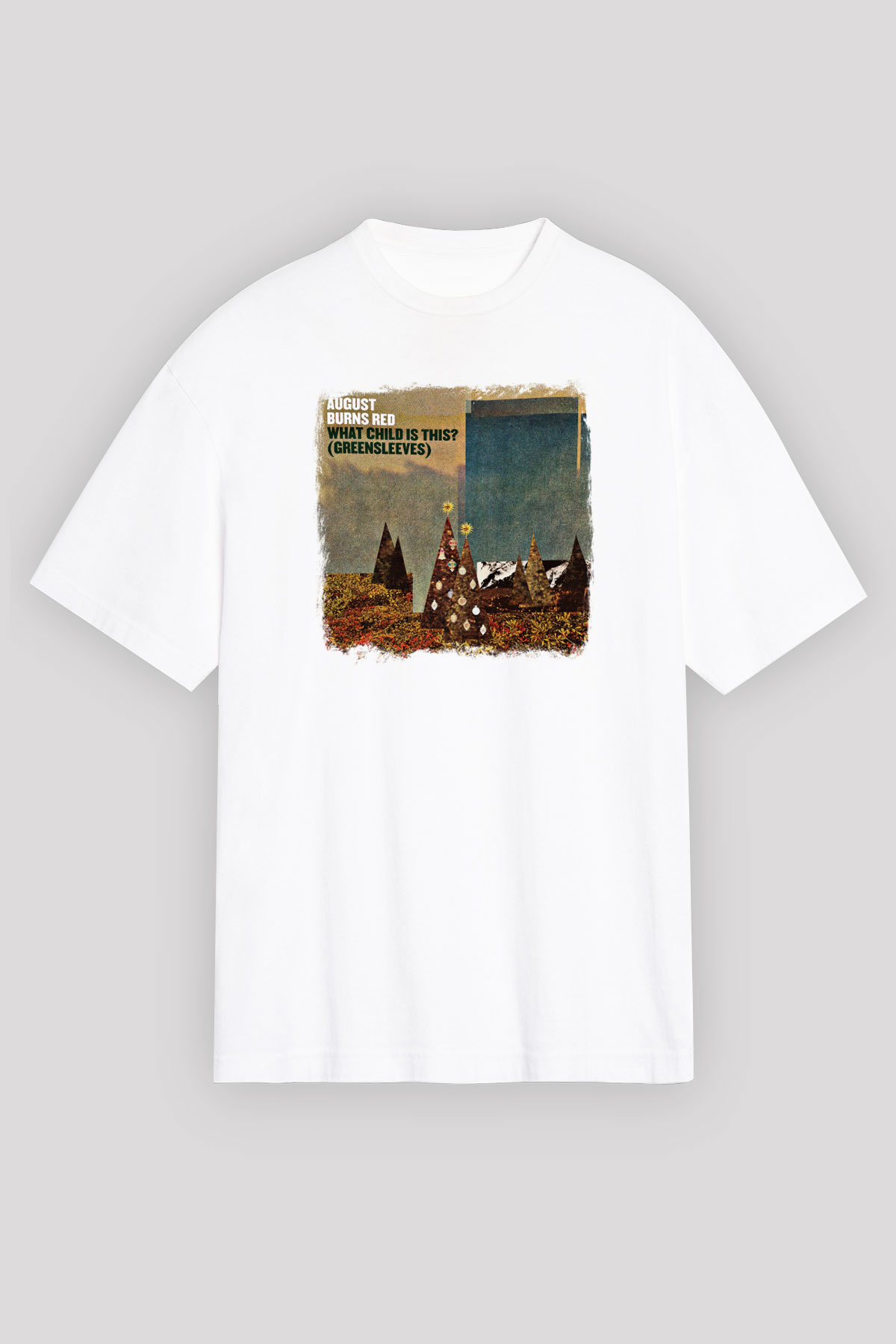 August Burns Red Baskılı Unisex Beyaz Oversize Tişört