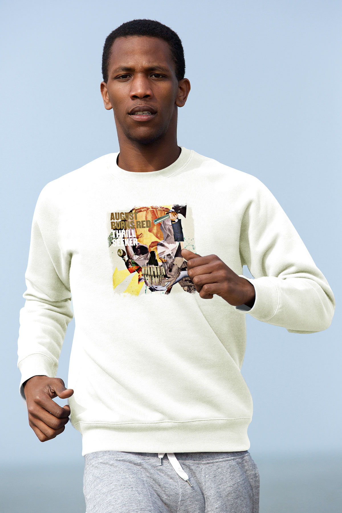 August Burns Red Baskılı Unisex Beyaz Sweatshirt