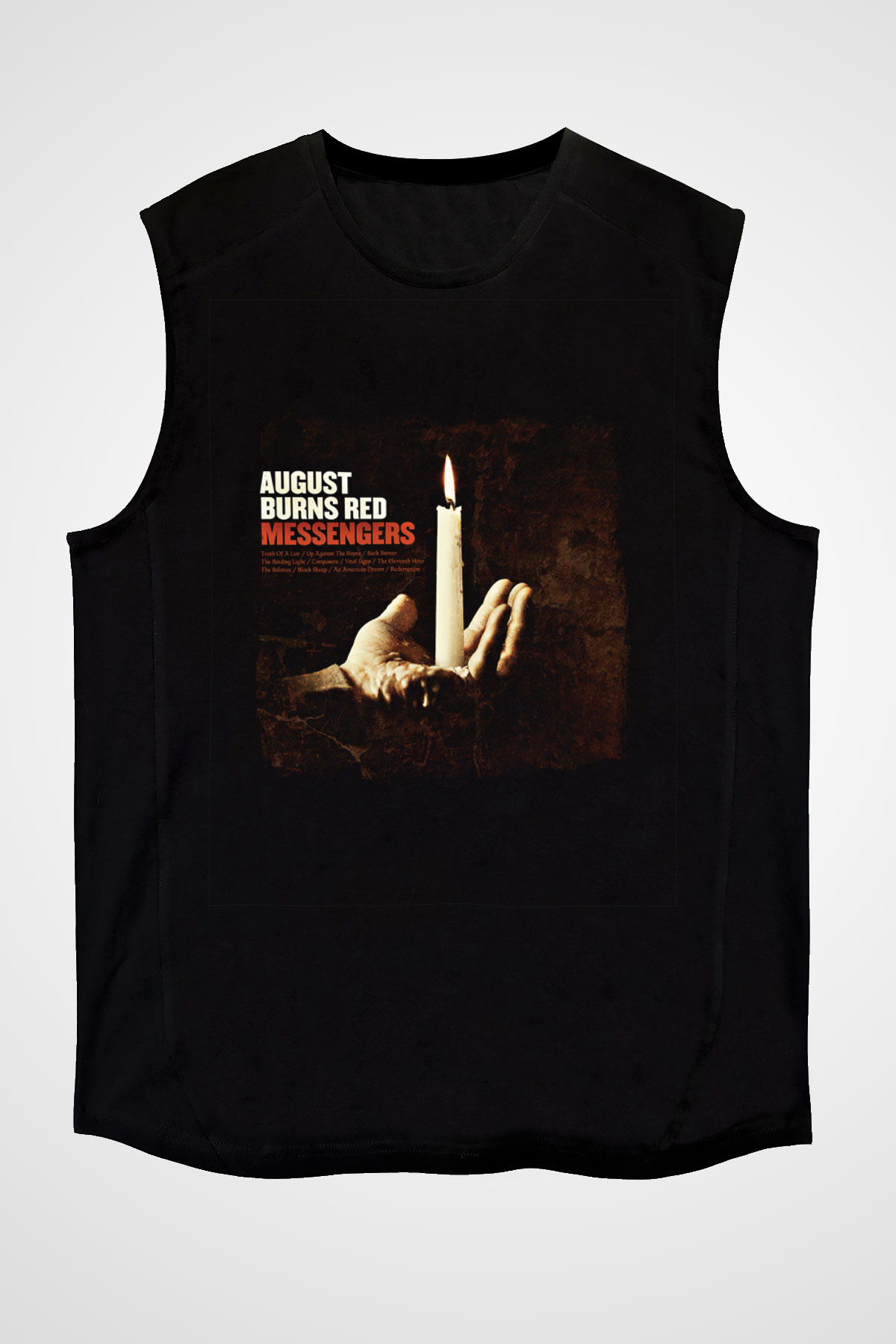 August Burns Red Baskılı Unisex Siyah Kolsuz Tişört