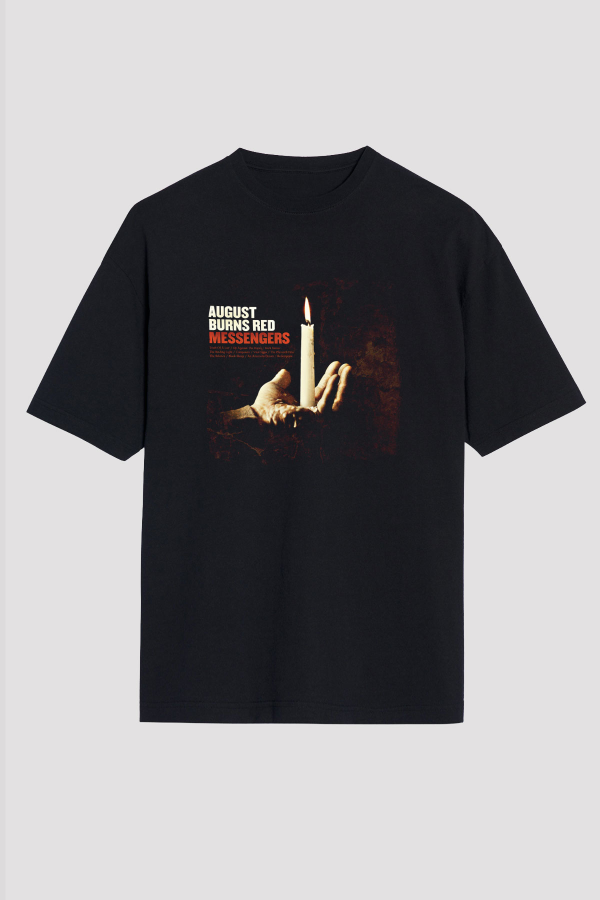 August Burns Red Baskılı Unisex Siyah Oversize Tişört