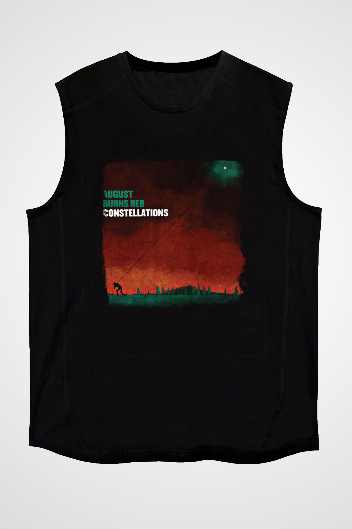 August Burns Red Baskılı Unisex Siyah Kolsuz Tişört