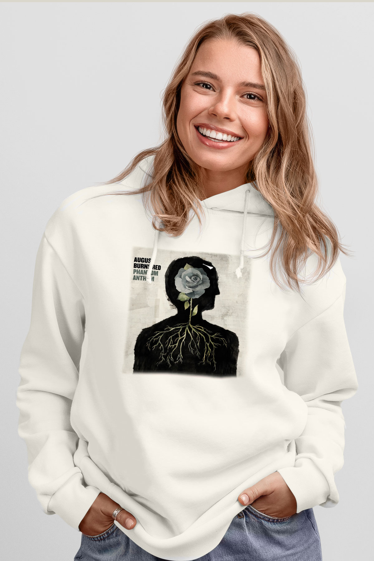 August Burns Red Beyaz Unisex Kapşonlu Sweatshirt