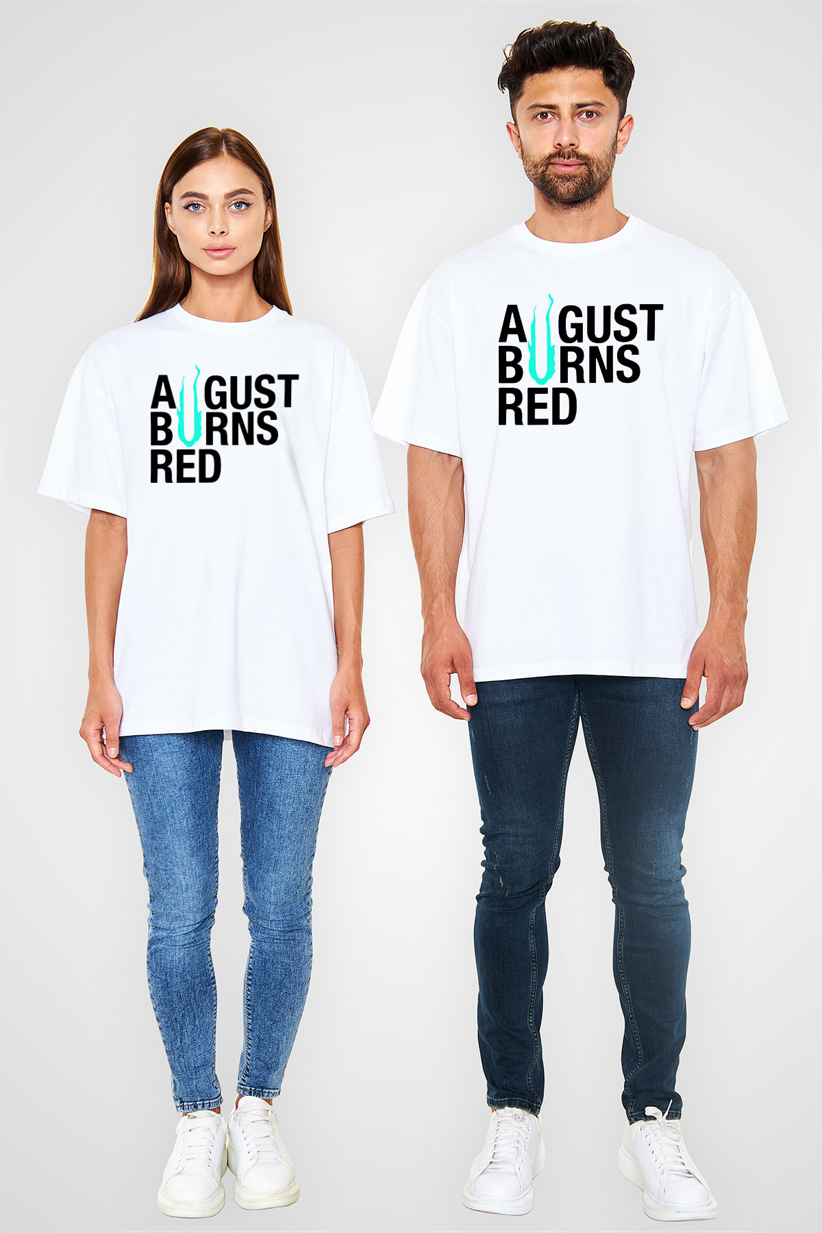 August Burns Red Beyaz Unisex Oversize Tişört T-Shirt