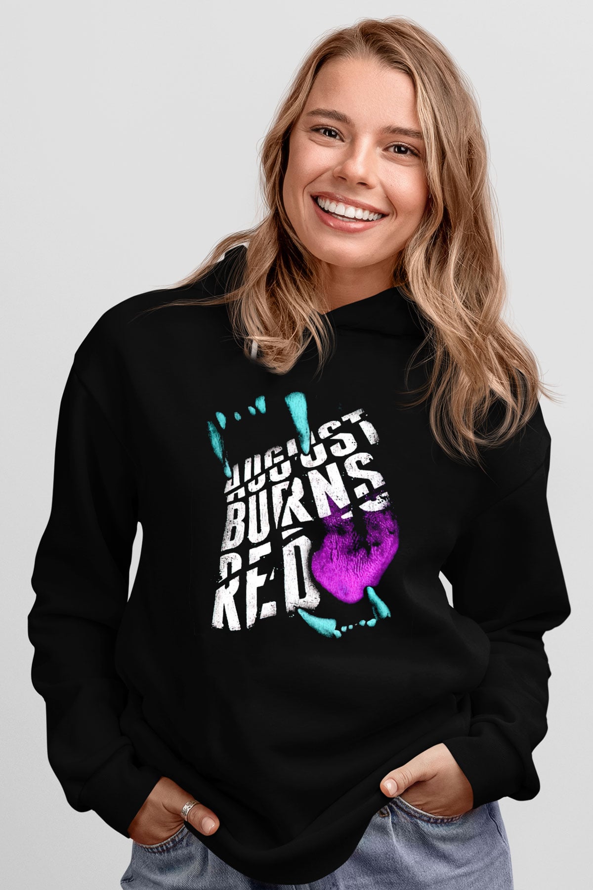 August Burns Red Siyah Unisex Kapüşonlu Sweatshirt