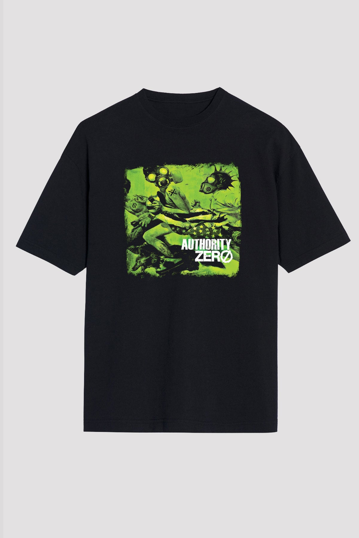 Authority Zero Baskılı Unisex Siyah Oversize Tişört