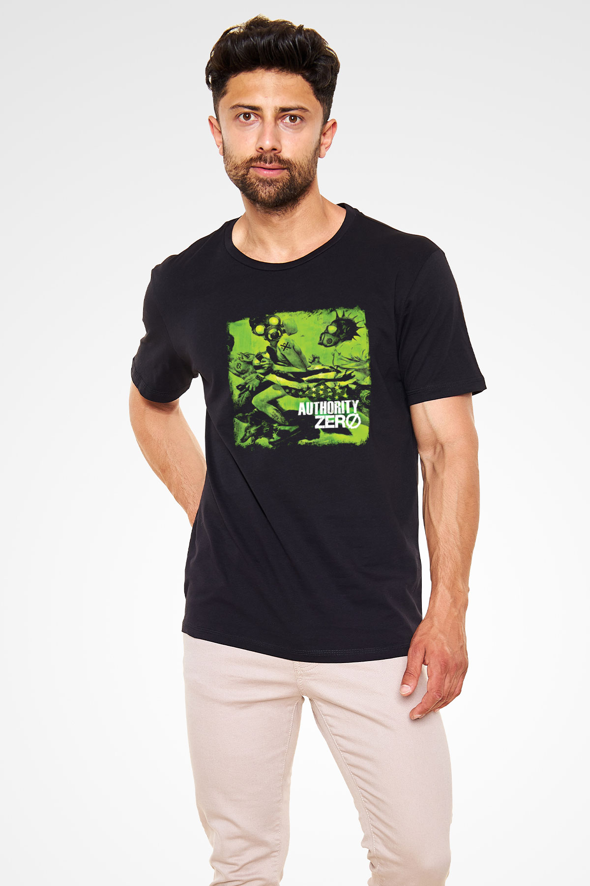 Authority Zero Baskılı Unisex Siyah Tişört