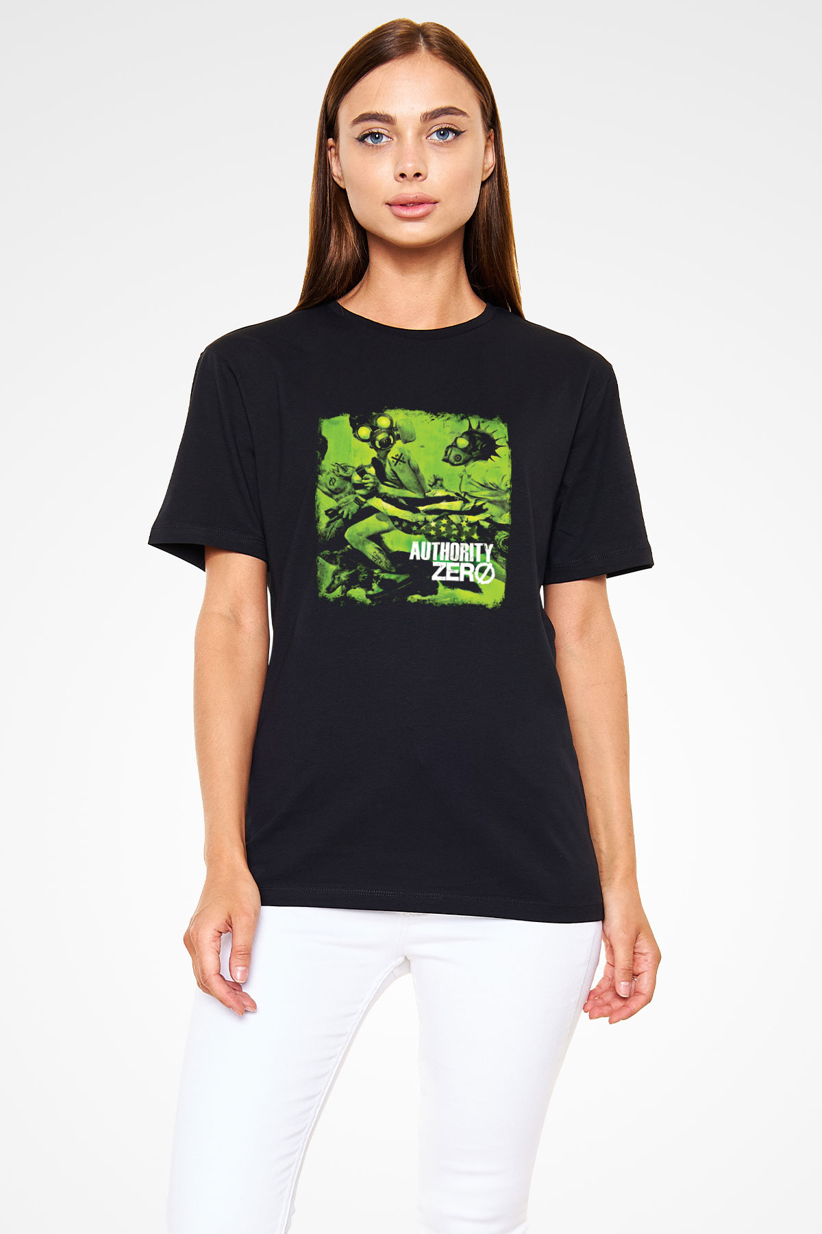 Authority Zero Baskılı Unisex Siyah Tişört