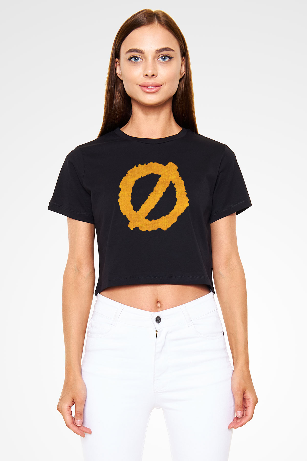 Authority Zero Siyah  Crop Top Tişört