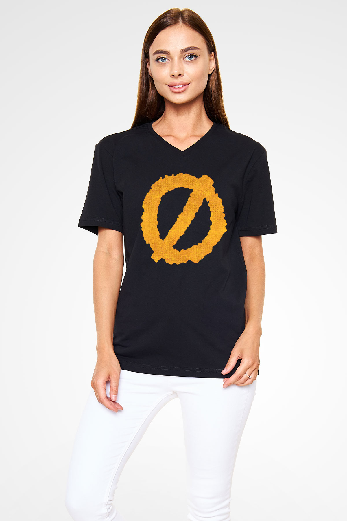 Authority Zero Siyah Unisex V Yaka Tişört