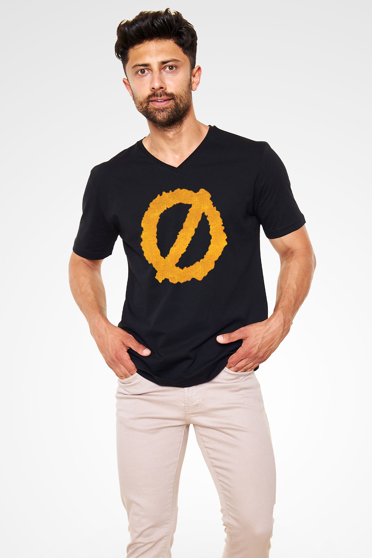 Authority Zero Siyah Unisex V Yaka Tişört