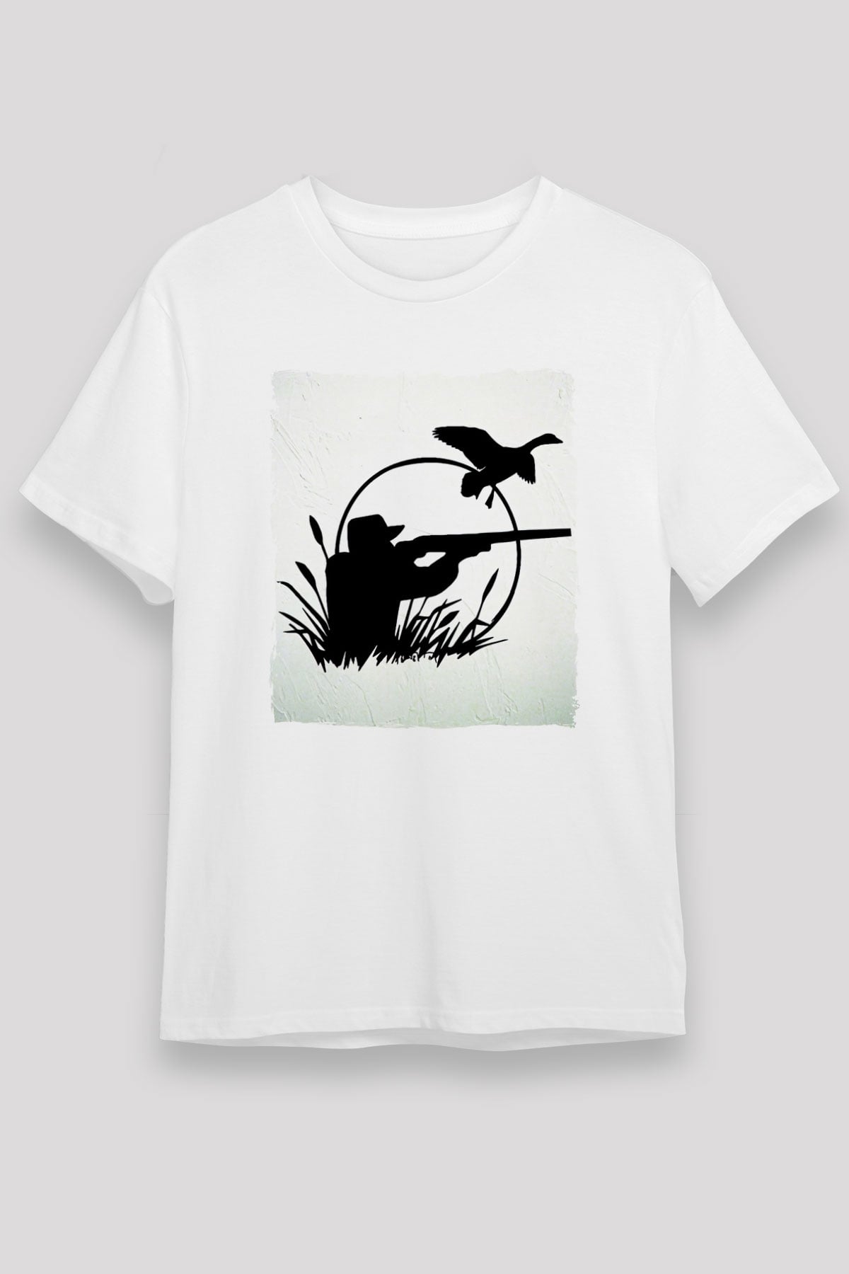 Avcı Beyaz Unisex Tişört T-Shirt - TişörtFabrikası