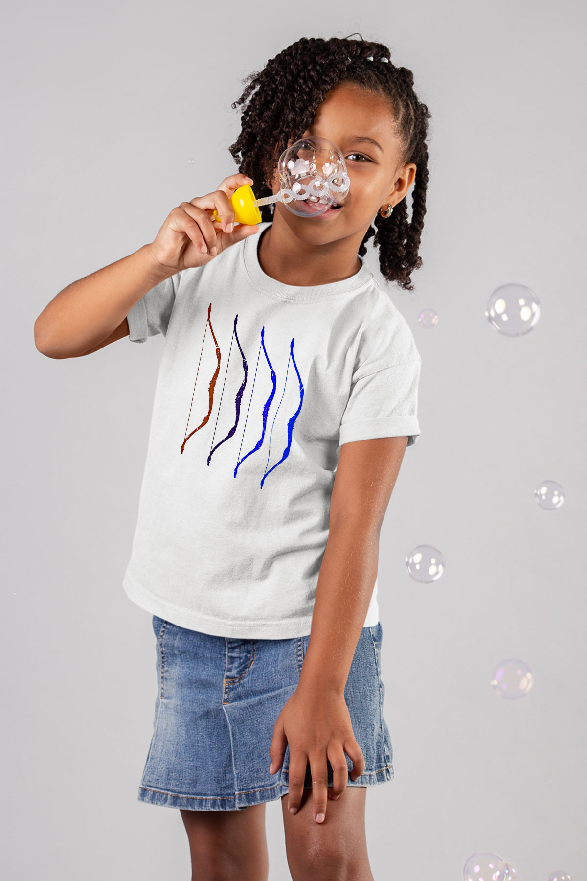 Avcılık Baskılı Unisex Beyaz Çocuk Tişört - Tshirt