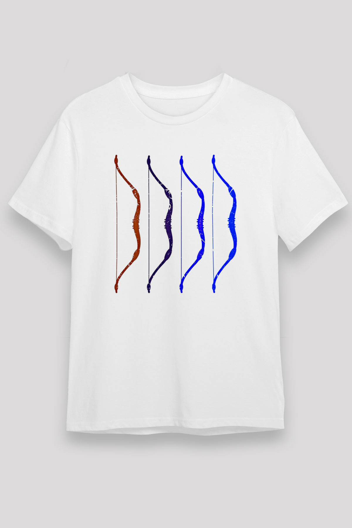 Avcılık Baskılı Unisex Beyaz Tişört - Tshirt