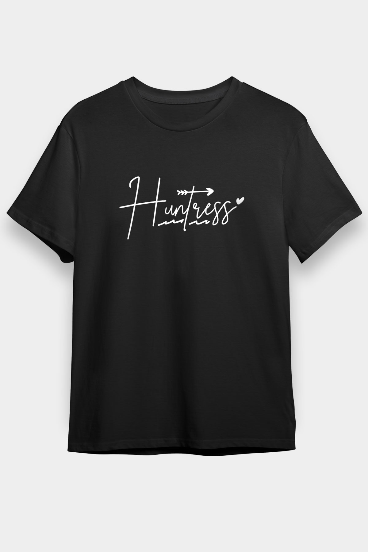 Avcılık - Hunting Baskılı Unisex Siyah Tişört - Tshirt